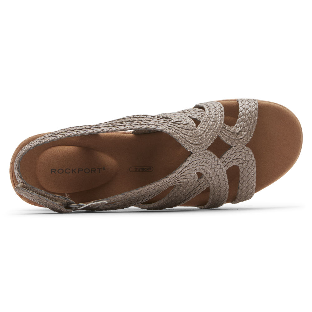 Rockport Womens Sandals Grey - Briah Braided - UK 156-VGICSL